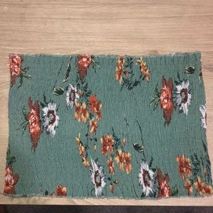 Army Green Bandeau Top With Flowers🌻